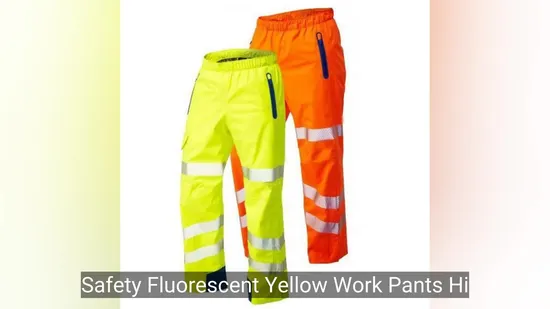Pantaloni da lavoro gialli fluorescenti di sicurezza Pantaloni cargo riflettenti ad alta visibilità