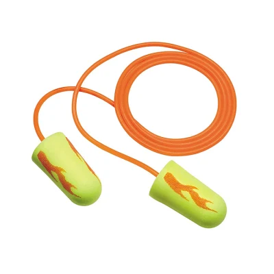 Protezione dell'udito Cuffie antirumore per sport d'impatto Cordino giallo Tappo per le orecchie in silicone