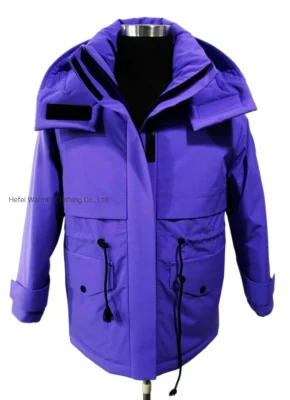 Giacca a vento 2 in 1 e giacca da neve invernale imbottita con cappuccio alla moda e impermeabile