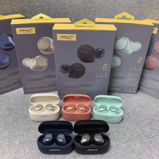 Tappi per le orecchie impermeabili Jabra Elite Active 75t True Wireless Bluetooth per musica sportiva originali al 100%.